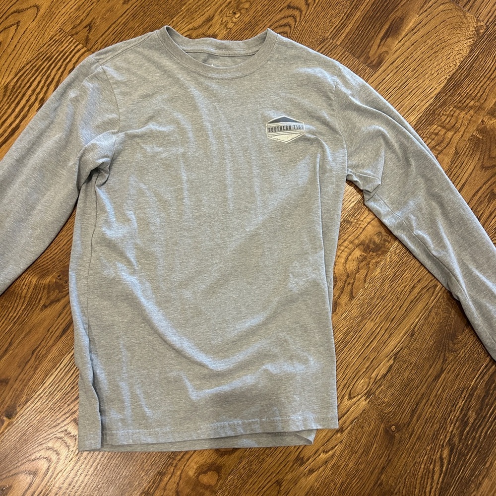 Kids Southern Tide Gray Long Sleeve Shirt